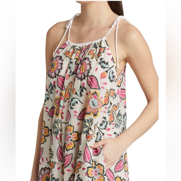 $450 RAG AND BONE BAILEY vibrant, spaghetti strap, mini dress floral appliqué - Picture 5 of 10